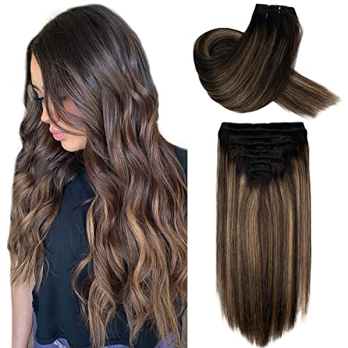 Real Hair Balayage Clip in Hair Extensions - Image 25