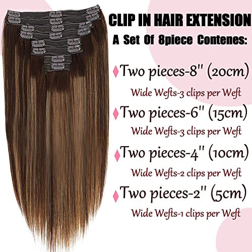 Real Hair Balayage Clip in Hair Extensions - Image 3