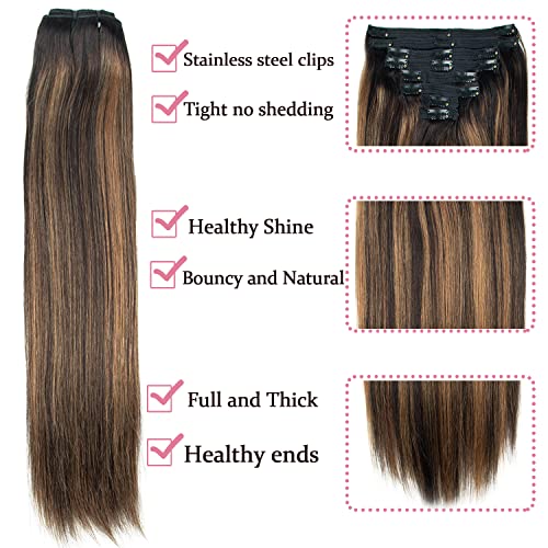 Real Hair Balayage Clip in Hair Extensions - Image 32
