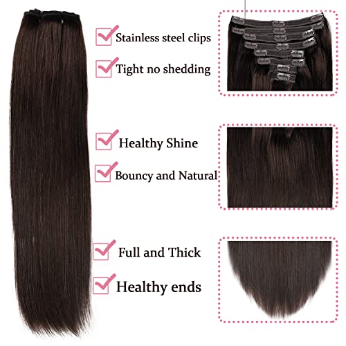 Real Hair Balayage Clip in Hair Extensions - Image 37