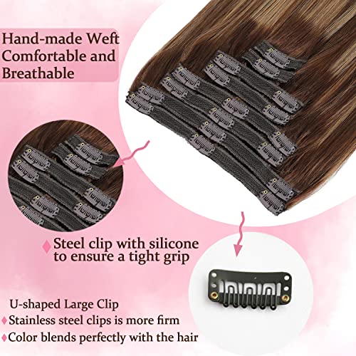 Real Hair Balayage Clip in Hair Extensions - Image 4
