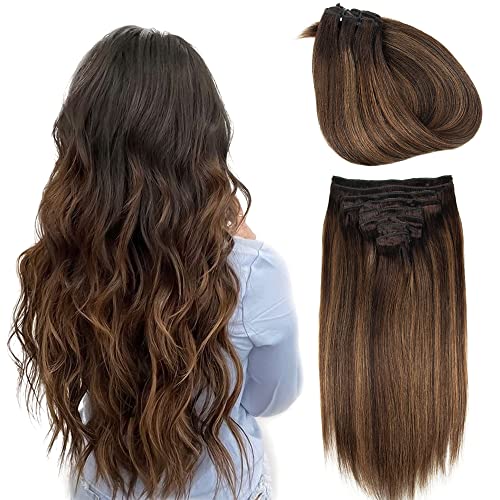 Real Hair Balayage Clip in Hair Extensions - Image 42