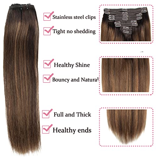 Real Hair Balayage Clip in Hair Extensions - Image 43
