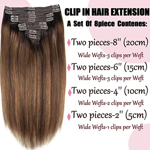 Real Hair Balayage Clip in Hair Extensions - Image 44
