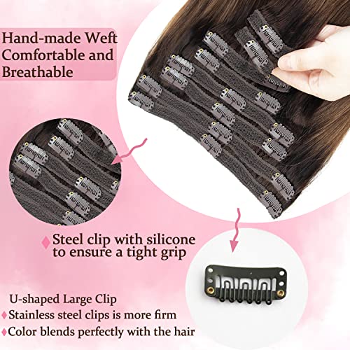Real Hair Balayage Clip in Hair Extensions - Image 45
