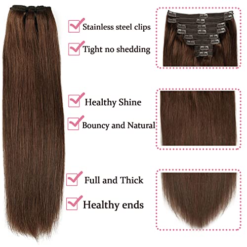 Real Hair Balayage Clip in Hair Extensions - Image 49