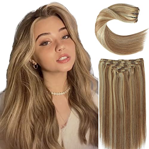Real Hair Balayage Clip in Hair Extensions - Image 54