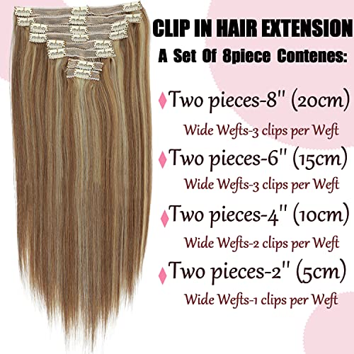 Real Hair Balayage Clip in Hair Extensions - Image 56