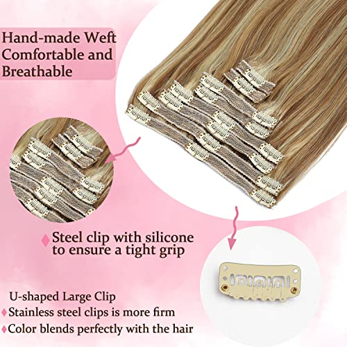 Real Hair Balayage Clip in Hair Extensions - Image 57