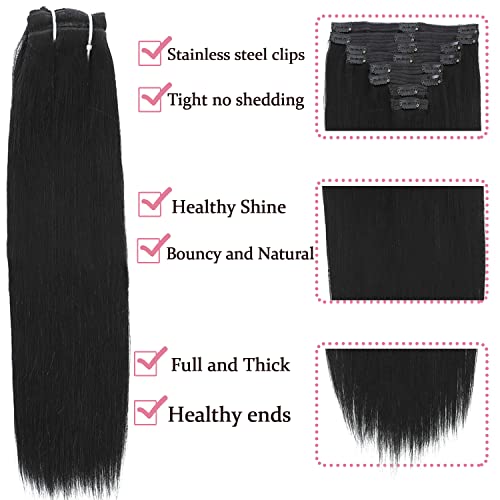Real Hair Balayage Clip in Hair Extensions - Image 8
