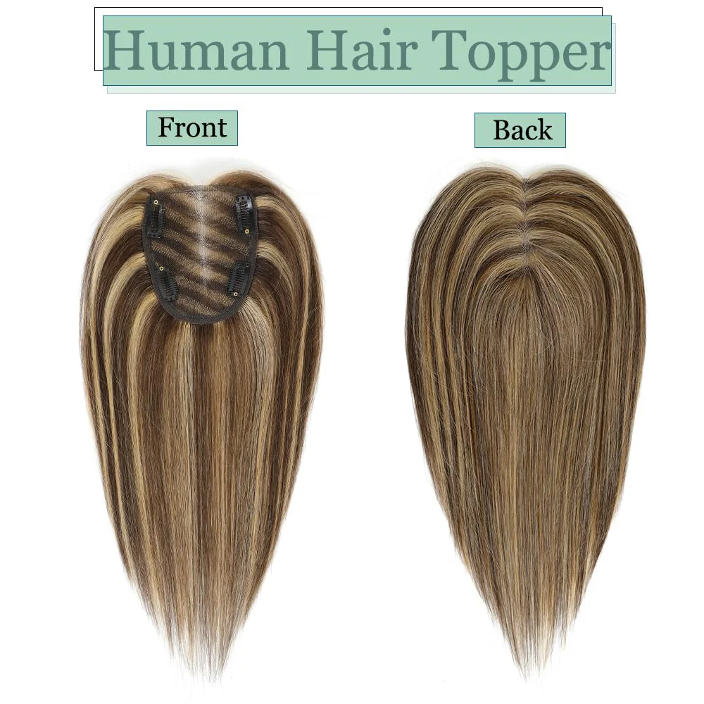 Real Human Hair Handmade Swiss Base Hair Topper - Image 12