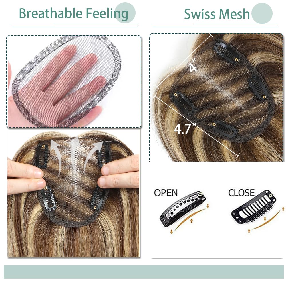 Real Human Hair Handmade Swiss Base Hair Topper - Image 13