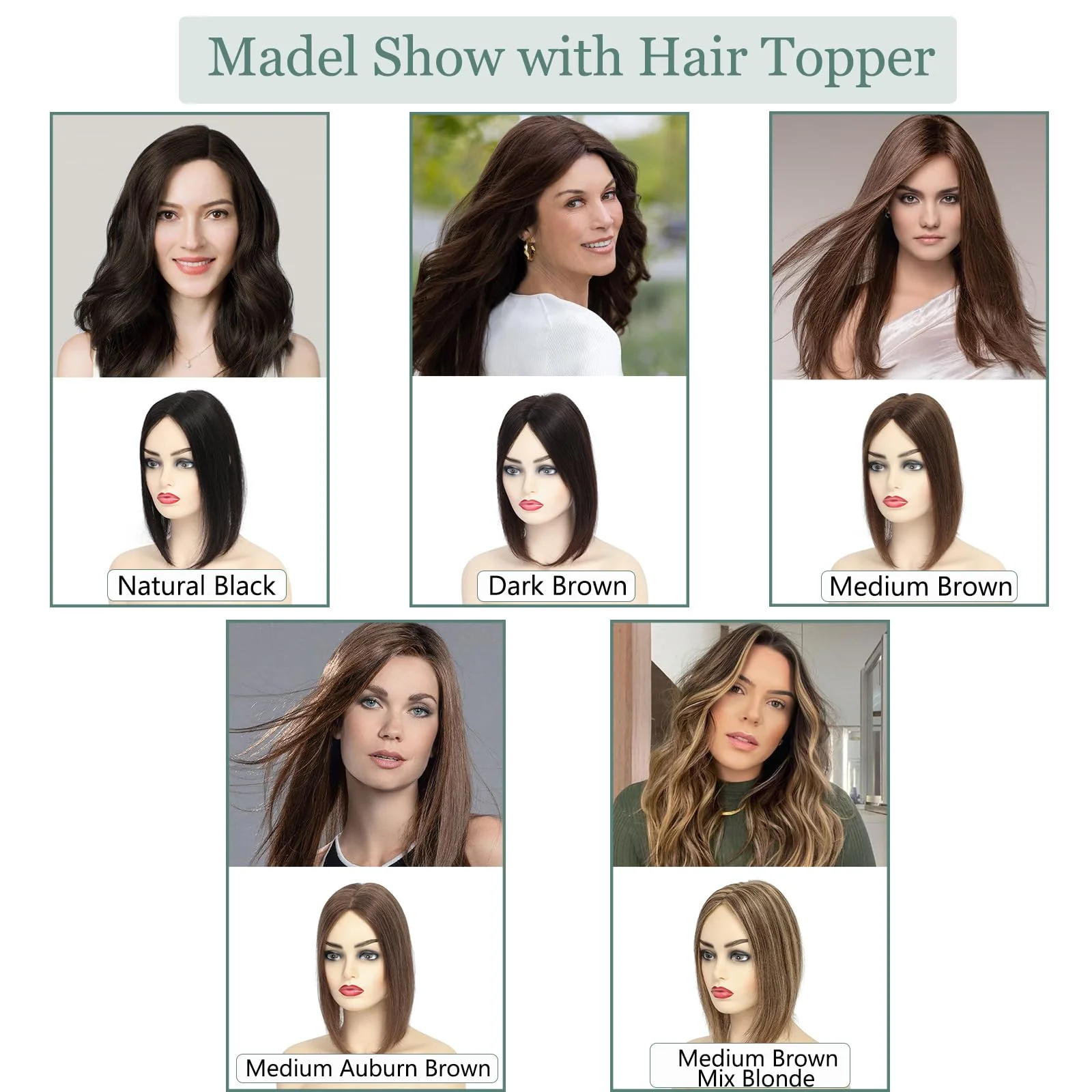 Real Human Hair Handmade Swiss Base Hair Topper - Image 15