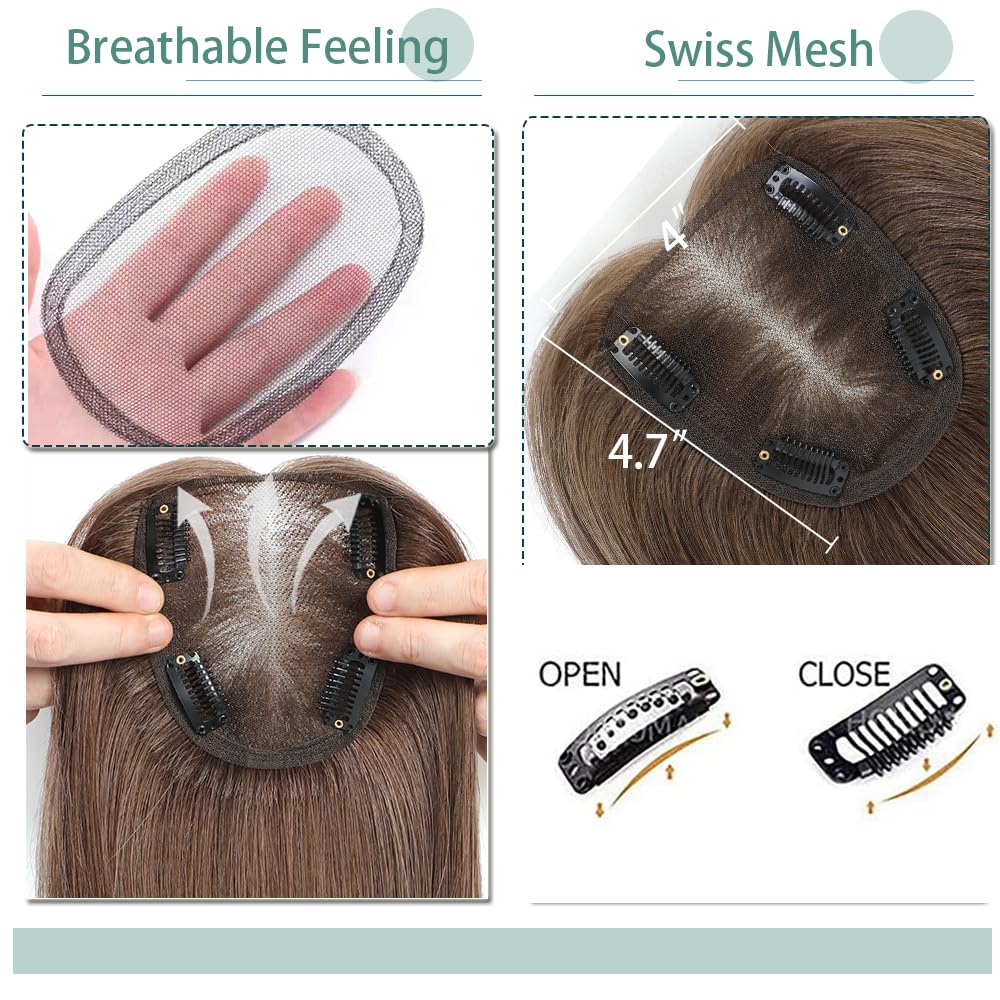 Real Human Hair Handmade Swiss Base Hair Topper - Image 18