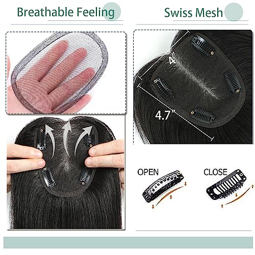 Real Human Hair Handmade Swiss Base Hair Topper - Image 3