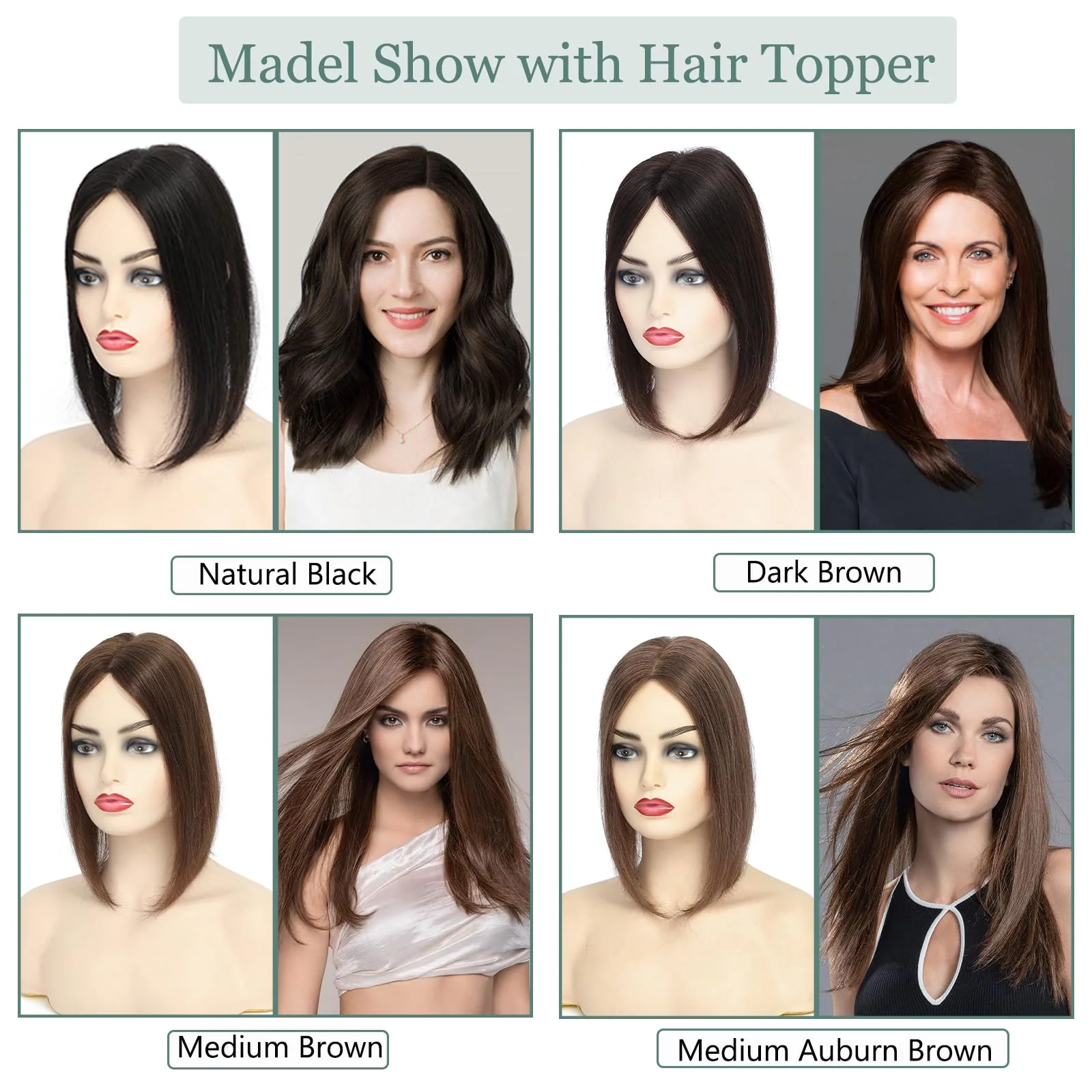 Real Human Hair Handmade Swiss Base Hair Topper - Image 9