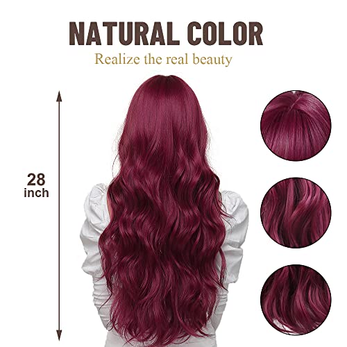 Red Wine Long Synthetic Wig - Image 3