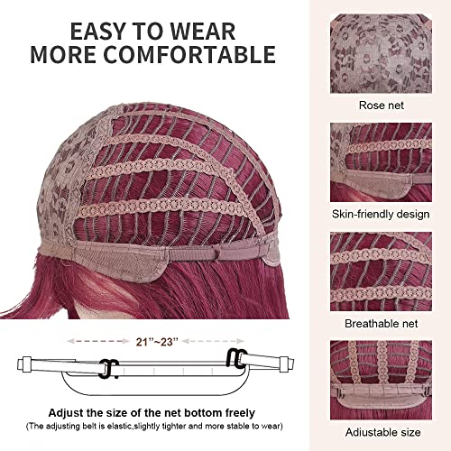 Red Wine Long Synthetic Wig - Image 6