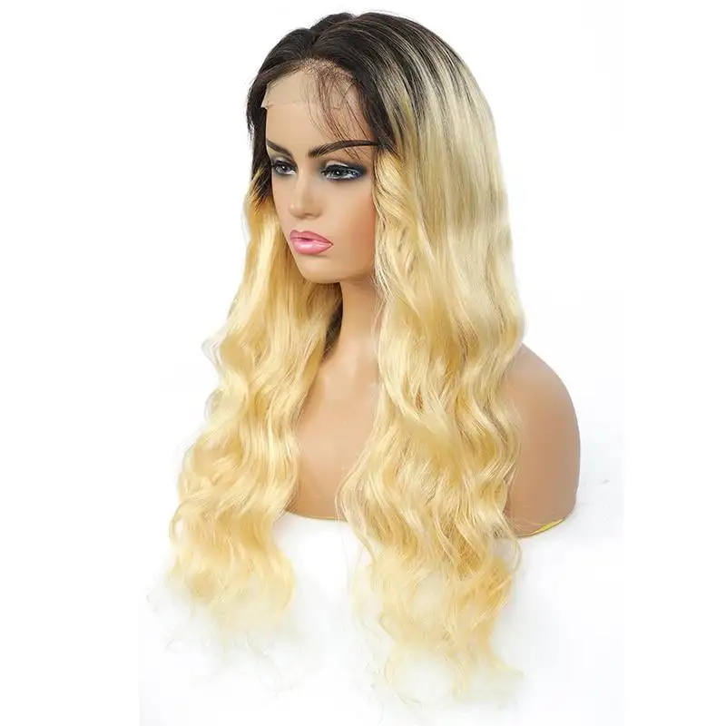 Reena Ombre Light Blonde Lace Front Human Hair Wig - Image 3