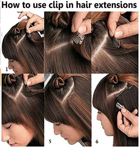 Remy Clip in Human Hair Extensions -15Inch 7pcs set - Image 112