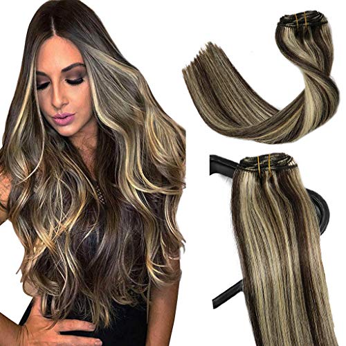 Remy Clip in Human Hair Extensions -15Inch 7pcs set - Image 78