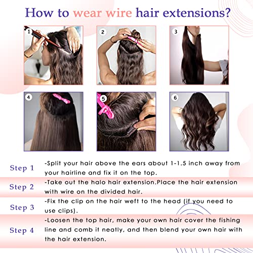 Remy Hair Halo Hair Extension - Image 7