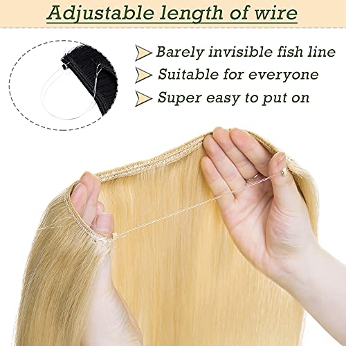 Remy Human Hair Invisible Wire Hair Extensions - Image 10