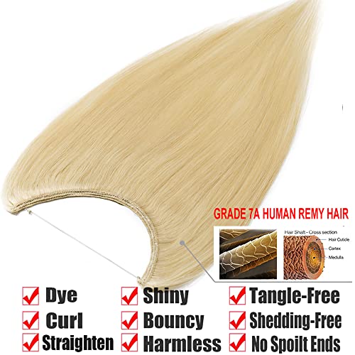 Remy Human Hair Invisible Wire Hair Extensions - Image 14