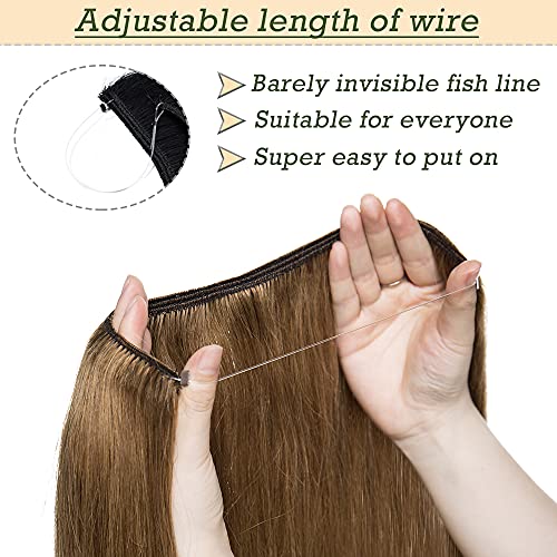 Remy Human Hair Invisible Wire Hair Extensions - Image 33