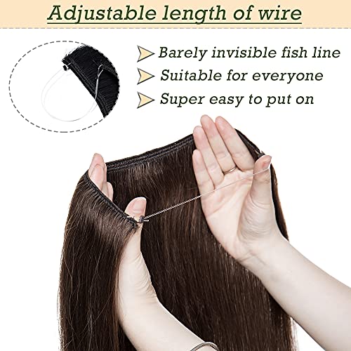 Remy Human Hair Invisible Wire Hair Extensions - Image 40
