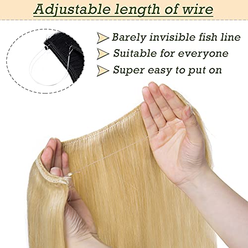 Remy Human Hair Invisible Wire Hair Extensions - Image 44