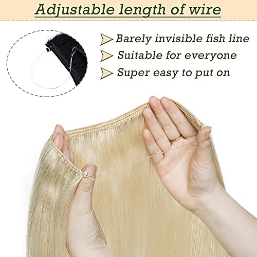 Remy Human Hair Invisible Wire Hair Extensions - Image 48