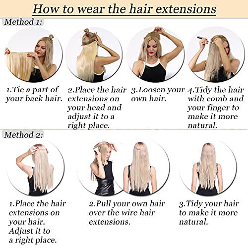 Remy Human Hair Invisible Wire Hair Extensions - Image 6