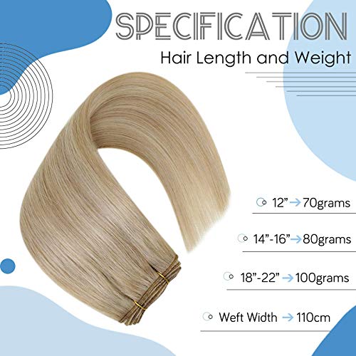 Remy Human Hair Weft Extensions 80g - Image 40