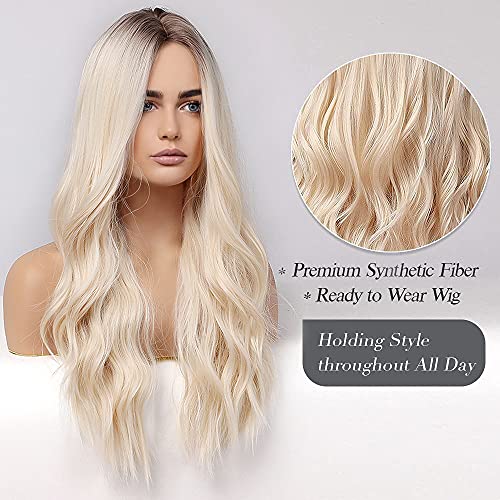 Rooted Blonde wig with Middle Part - Image 3
