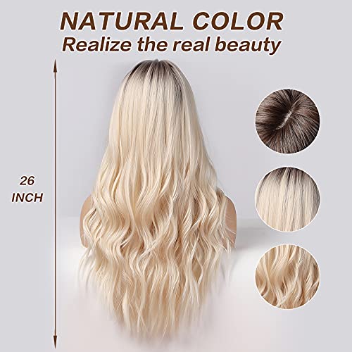 Rooted Blonde wig with Middle Part - Image 4