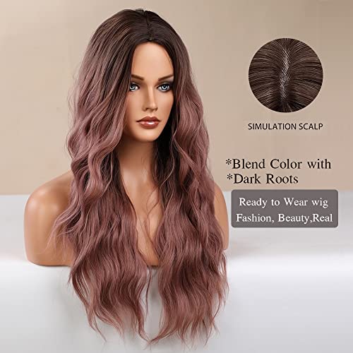 Rose Champagne Rooted Synthetic Wig - Image 2