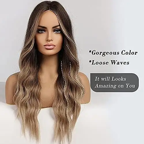 Ombre Brown to Blonde Synthetic Wig - Image 3