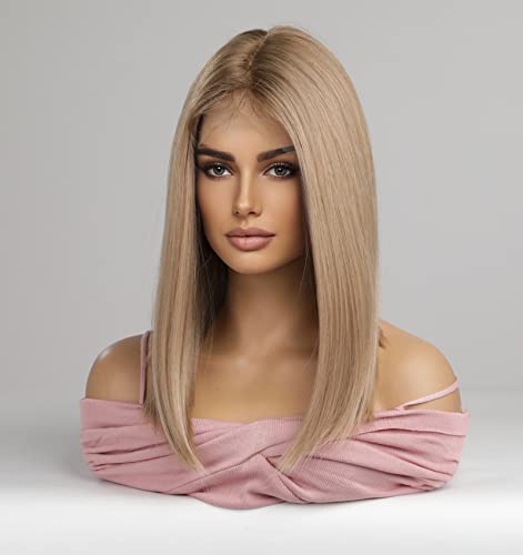 Sandy Blonde Bob Cut Lace Wig - Image 3