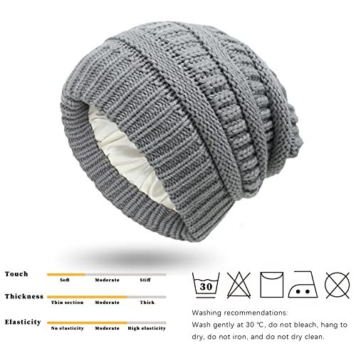 Satin lined Knit Beanie Hat - Image 12