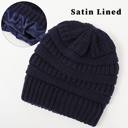 Satin lined Knit Beanie Hat - Image 18