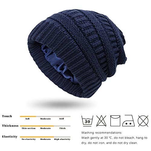 Satin lined Knit Beanie Hat - Image 19