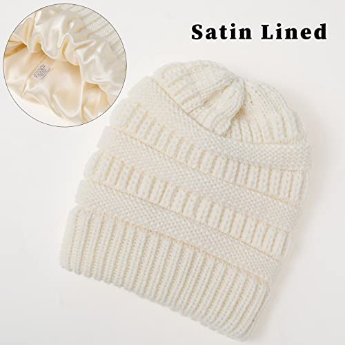 Satin lined Knit Beanie Hat - Image 25