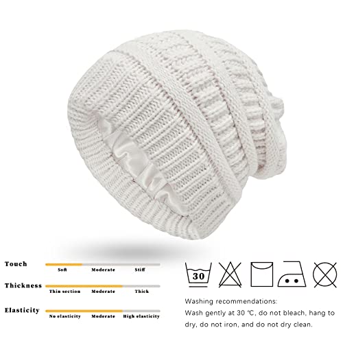 Satin lined Knit Beanie Hat - Image 26