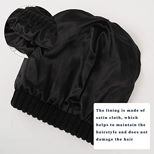 Satin lined Knit Beanie Hat - Image 4
