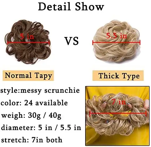 Scrunchie Hair Bun Extension Updo Hairpiece - Image 7