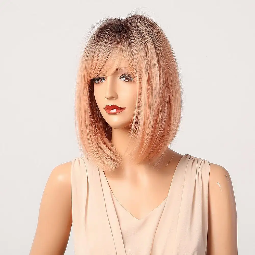 Shaded Rose Gold Synthetic Wig - Image 3