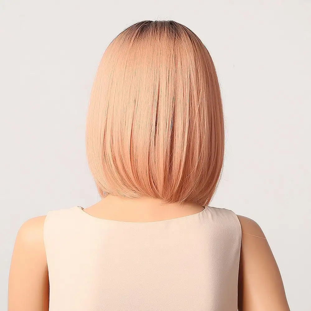 Shaded Rose Gold Synthetic Wig - Image 4