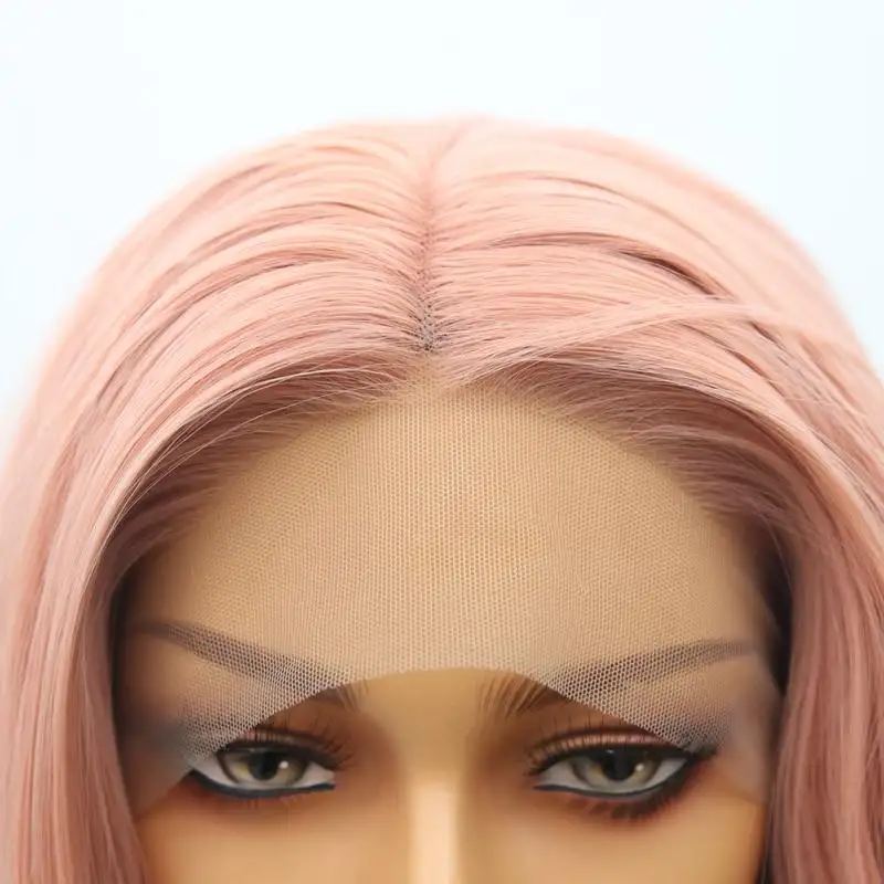 Shanna Long Pink Wig Middle Part Heat Friendly Lace Front Wig - Image 4
