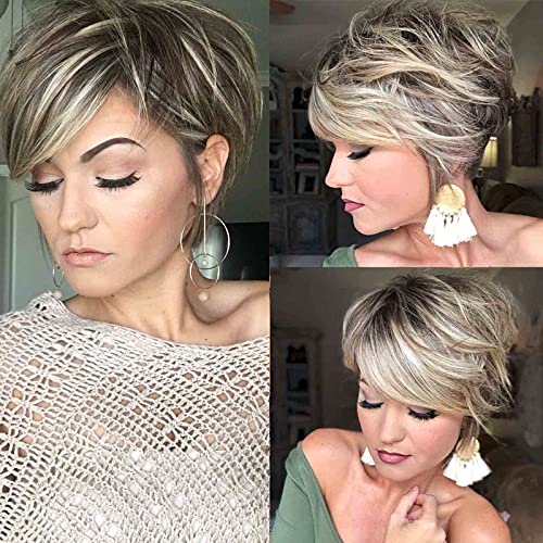 Short Blonde Wig Pixie Cut - Image 3